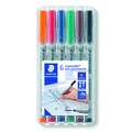 STAEDTLER® Lumocolor non-permanent Folienschreiber-Sets, Medium, ca. 1 mm, 6 Farben