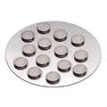 Scheibenmagnete, 10 runde Scheibenmagnete (10 mm x 2 mm) auf Metallplatte