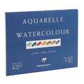 Clairefontaine FONTAINE Aquarellblock halbsatiniert, 18 cm x 24 cm, 300 g/m², satiniert, Block (4-seitig geleimt) mit 25 Blatt