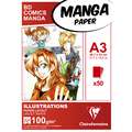 Clairefontaine Layoutblock für Manga und Comics, 29,7 cm x 42 cm, DIN A3, 100 g/m², glatt, Block mit 50 Blatt (1-seitig geleimt)