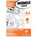 Clairefontaine Manga-Papier, 21 cm x 29,7 cm, DIN A4, 200 g/m², glatt, Neutral, Packung mit 40 Blatt