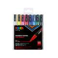 UNI POSCA PC-3M Marker-Sets, 8er-Set, 0,9-1,3 mm|fein, konische Spitze