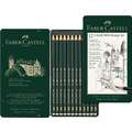 FABER-CASTELL CASTELL 9000 Bleistifte im Metall-Etui, Design-Set 12 Stifte