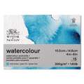 WINSOR & NEWTON™ Classic Aquarellpapier, 300 g/qm, 10,5 cm x 14,8 cm, DIN A6, fein, 300 g/m², Postkartenblock, 15 Blatt