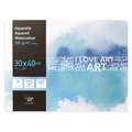I LOVE ART Aquarellblock, 30 cm x 40 cm, 300 g/m², fein, Block mit 12 Blatt
