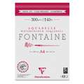 Clairefontaine Aquarellpapier FONTAINE Feinkorn, 21 cm x 29,7 cm, DIN A4, 300 g/m², fein, Block (2-seitig geleimt) mit 12 Blatt