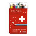 CARAN D'ACHE® SWISSCOLOR Aquarellstifte, Metall-Etuis, 12 Stifte