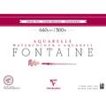 Clairefontaine Aquarellpapier FONTAINE 640 g/m², 640 g/m², 10 Blatt, 36 cm x 48 cm, fein, Block (4-seitig geleimt)