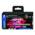 STAEDTLER® pigment art pens brush pen 371, 6er-Sets, Reds & Pinks, Set, Pinselspitze