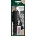 FABER-CASTELL Pitt Graphite Matt Sets, 10B, 12B, 14B + Radierer & Spitzer