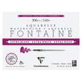 Clairefontaine Aquarellpapier FONTAINE Extra White feinkörnig, 20 cm x 15 cm, 300 g/m², fein, Block mit 15 Blatt (4-seitig geleimt)