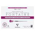 Clairefontaine Aquarellpapier FONTAINE Extra White feinkörnig, 26 cm x 18 cm, 300 g/m², fein, Block mit 15 Blatt (4-seitig geleimt)