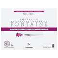 Clairefontaine Aquarellpapier FONTAINE Extra White feinkörnig, 61 cm x 46 cm, 300 g/m², fein, Block mit 12 Blatt (4-seitig geleimt)
