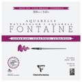 Clairefontaine Aquarellpapier FONTAINE Extra White feinkörnig, 20 cm x 20 cm, 300 g/m², fein, Block mit 15 Blatt (4-seitig geleimt)