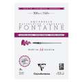 Clairefontaine Aquarellpapier FONTAINE Extra White feinkörnig, 21 cm x 29,7 cm, 300 g/m², fein, Block mit 12 Blatt (2-seitig geleimt)