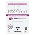 Clairefontaine Aquarellpapier FONTAINE Extra White feinkörnig, 29,7 cm x 42 cm, 300 g/m², fein, Block mit 12 Blatt (2-seitig geleimt)