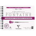 Clairefontaine Aquarellpapier FONTAINE Extra White feinkörnig, 18 cm x 24 cm, 300 g/m², fein, Spiralblock mit 12 Blatt