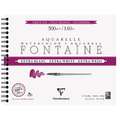 Clairefontaine Aquarellpapier FONTAINE Extra White feinkörnig, 24 cm x 30 cm, 300 g/m², fein, Spiralblock mit 12 Blatt