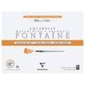 Clairefontaine Aquarellpapier FONTAINE Extra White, satiniert, 61 cm x 46 cm, 300 g/m², satiniert, Block mit 12 Blatt (4-seitig geleimt)