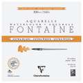 Clairefontaine Aquarellpapier FONTAINE Extra White, satiniert, 20 cm x 20 cm, 300 g/m², satiniert, Block mit 15 Blatt (4-seitig geleimt)