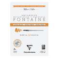 Clairefontaine Aquarellpapier FONTAINE Extra White, satiniert, 21 cm x 29,7 cm, 300 g/m², satiniert, Block mit 12 Blatt (2-seitig geleimt)