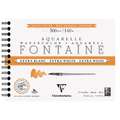 Clairefontaine Aquarellpapier FONTAINE Extra White, satiniert, 18 cm x 24 cm, 300 g/m², satiniert, Spiralblock mit 12 Blatt