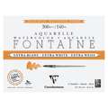 Clairefontaine Aquarellpapier FONTAINE Extra White, satiniert, 20 cm x 15 cm, 300 g/m², satiniert, Block mit 15 Blatt (4-seitig geleimt)
