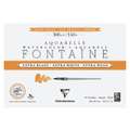 Clairefontaine Aquarellpapier FONTAINE Extra White, satiniert, 26 cm x 18 cm, 300 g/m², satiniert, Block mit 15 Blatt (4-seitig geleimt)