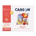 CANSON® Acrylic Acrylmalpapier, 33 cm x 41 cm (6F), 400 g/m², fein, 1-seitig geleimter Block mit 10 Blatt