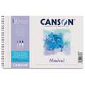 CANSON® Montval® Aquarellkarton „TORCHON“, 270 g/m², 13,5 cm x 21 cm, 270 g/m², grob, Spiralblock mit 12 Blatt, gebunden an der kurzen Seite
