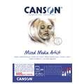 CANSON® Mixed Media Artist Papier, 21 cm x 29,7 cm, DIN A4, 600 g/m², fein, 1-seitig geleimter Block mit 15 Blatt