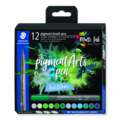 STAEDTLER® pigment arts pen brush371, 12er-Sets, Cool Colours, Set, Pinselspitze