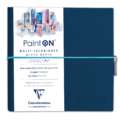 Clairefontaine Paint ON, Skizzenheft mit Fadenbindung, 19 cm x 19 cm, Papier: Weiß mit Körnung, 32 Blatt, Blauer Einband