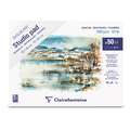 Clairefontaine Aquarellblock Goldline® Studio, 30 cm x 40 cm, 200 g/m², fein, Block mit 50 Blatt (1-seitig geleimt)