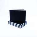 SEAWHITE Black Cloth Skizzenbuch, 14,8 cm x 21 cm, DIN A5, 92 Seiten/ 46 Blatt, 140 g/m², Querformat