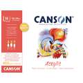 CANSON® Acrylic Acrylmalpapier, 18 cm x 24 cm, 400 g/m², fein, 1-seitig geleimter Block mit 10 Blatt