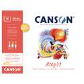 CANSON® Acrylic Acrylmalpapier, 30 cm x 40 cm, 400 g/m², fein, 1-seitig geleimter Block mit 10 Blatt