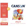 CANSON® Acrylic Acrylmalpapier, 40 cm x 50 cm, 400 g/m², fein, 1-seitig geleimter Block mit 10 Blatt