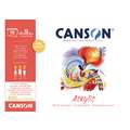 CANSON® Acrylic Acrylmalpapier, 42 cm x 59,4 cm, DIN A2, 400 g/m², fein, 1-seitig geleimter Block mit 10 Blatt
