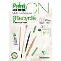 Clairefontaine Paint ON Mixed Media, Recyclingpapier, Block mit 15 Blatt (1-seitig geleimt), 10,5 cm x 14,8 cm, DIN A6, 250 g/m², 1-seitig geleimter Block mit 15 Blatt