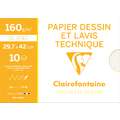 Clairefontaine Zeichenpapier, 160 g/qm, 10 Blatt, DIN A3, 29,7 cm x 42 cm