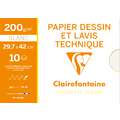Clairefontaine Zeichenpapier, 200 g/qm, 10 Blatt, DIN A3, 29,7 cm x 42 cm