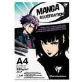 Clairefontaine Manga Illustration Zeichenblock, 250 g/qm, 20 Blatt, DIN A4