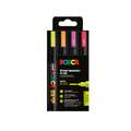 UNI POSCA Marker-Set PC-5M , 4er-Sets, Neonfarben, Kartonverpackung