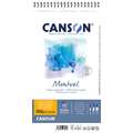 CANSON® Montval® Aquarellkarton, 300 g/qm Feinkorn, 16 cm x 28,4 cm, 300 g/m², fein, Spiralblock mit 12 Blatt, gebunden an der kurzen Seite