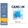 CANSON® Montval® Aquarellkarton, 300 g/qm Feinkorn, 19 cm x 24 cm, 300 g/m², fein, Block mit 12 Blatt, 4-seitig geleimt