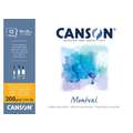CANSON® Montval® Aquarellkarton, 300 g/m² Feinkorn, 18 cm x 25 cm, 300 g/m², fein, Block mit 12 Blatt, an der kurzen Seite geleimt