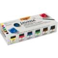 KREUL Javana Stoffmalfarben für helle Stoffe Sets, Grundfarben, Set, 6 x 20 ml, inkl. Pinsel