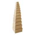 folia® Pappboxen 12er Set eckig, Natur, Set