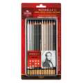 KOH-I-NOOR Mondeluz Aquarellstift 24er Set, 12 Stifte, Grautöne